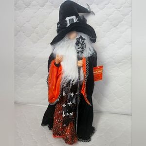 Spooky Village Wizard Gnome Halloween Decoration Greeter